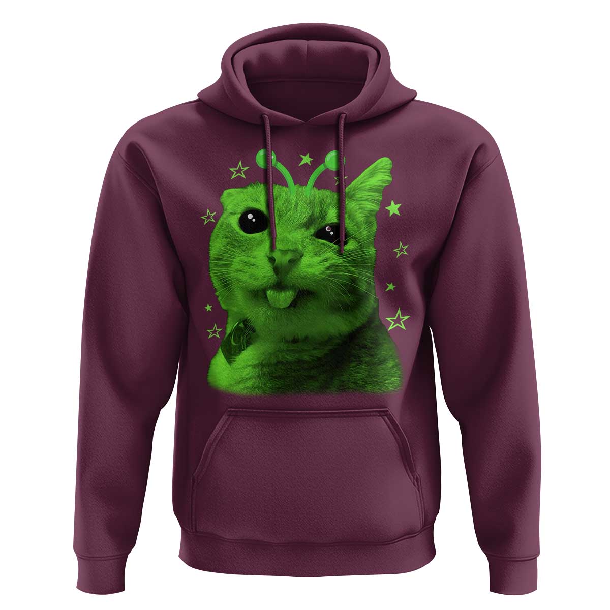 Funny Alien Cat Meme Retro Y2K Vintage Space Kitty Hoodie