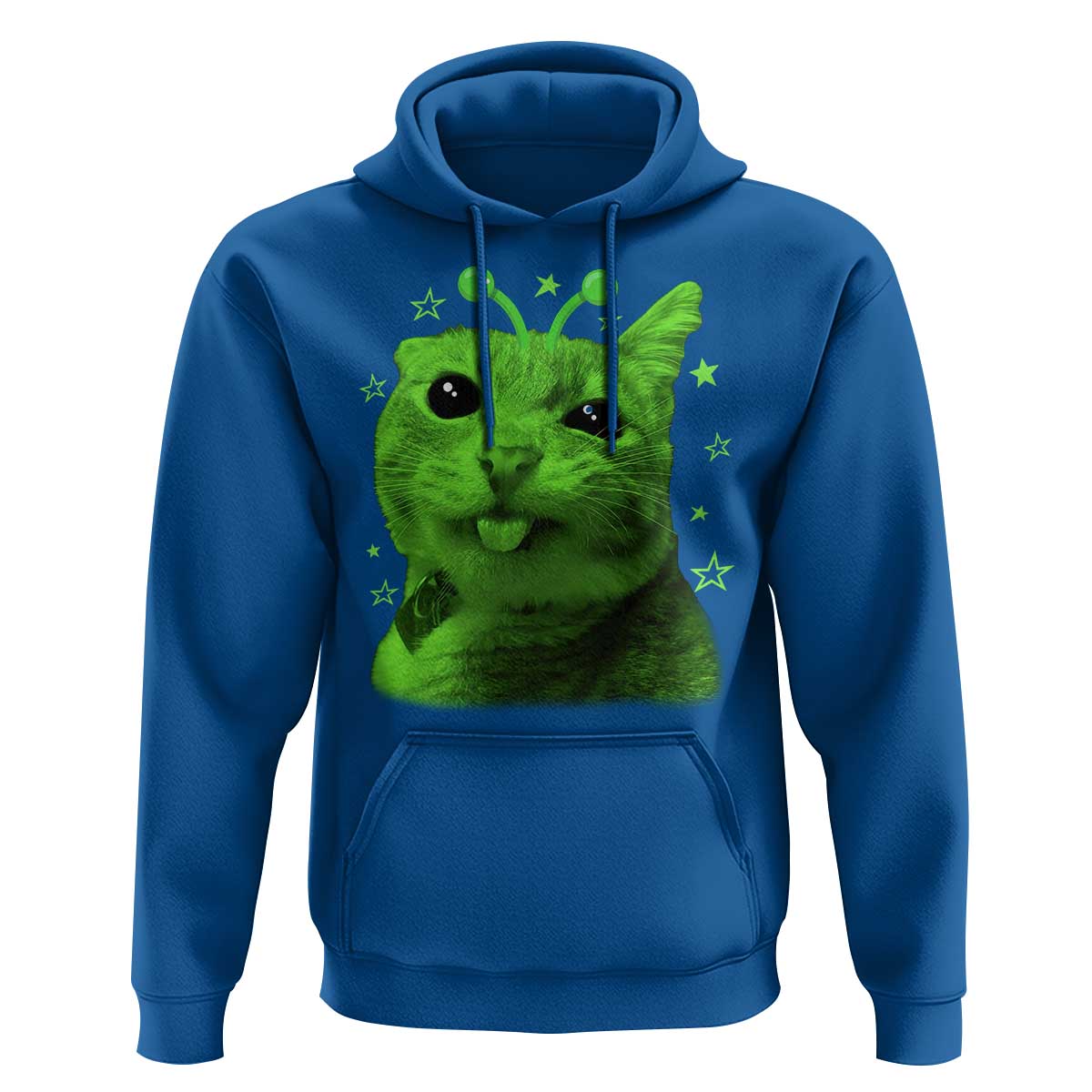 Funny Alien Cat Meme Retro Y2K Vintage Space Kitty Hoodie
