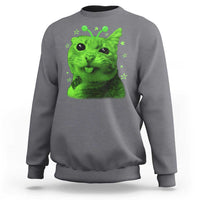 Funny Alien Cat Meme Retro Y2K Vintage Space Kitty Sweatshirt