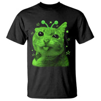 Funny Alien Cat Meme Retro Y2K Vintage Space Kitty T Shirt