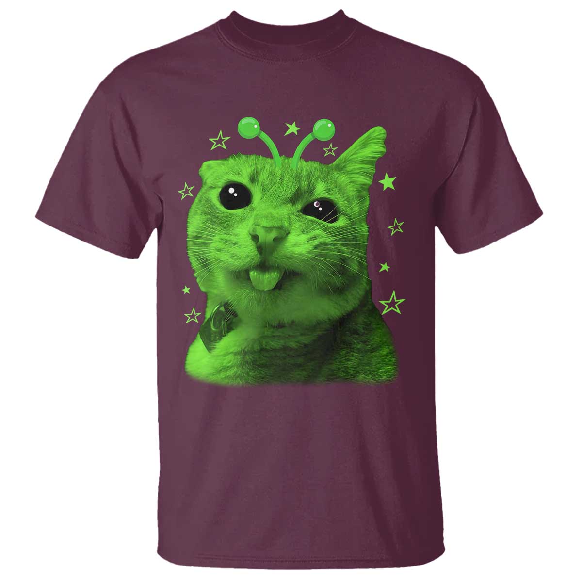 Funny Alien Cat Meme Retro Y2K Vintage Space Kitty T Shirt