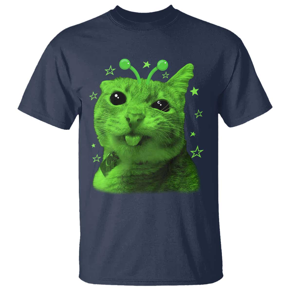 Funny Alien Cat Meme Retro Y2K Vintage Space Kitty T Shirt