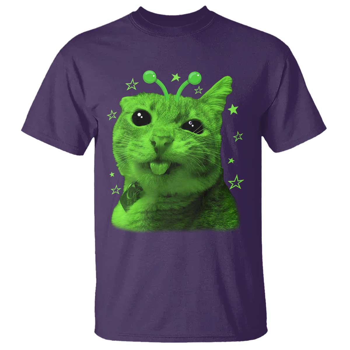 Funny Alien Cat Meme Retro Y2K Vintage Space Kitty T Shirt