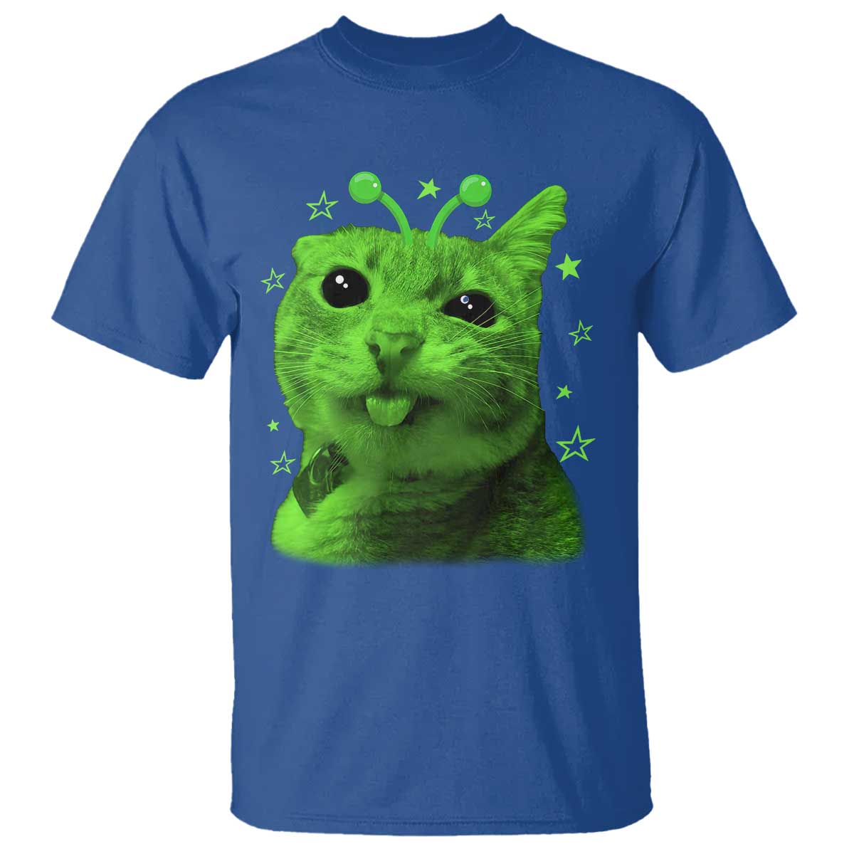 Funny Alien Cat Meme Retro Y2K Vintage Space Kitty T Shirt