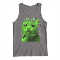 Funny Alien Cat Meme Retro Y2K Vintage Space Kitty Tank Top