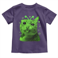 Funny Alien Cat Meme Retro Y2K Vintage Space Kitty Toddler T Shirt
