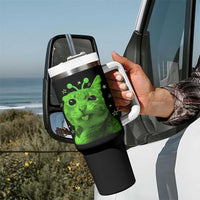 Funny Alien Cat Meme Retro Y2K Vintage Space Kitty Tumbler With Handle
