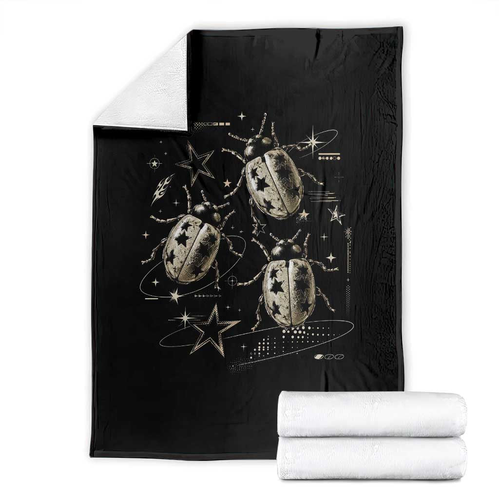 Cute Ladybug Y2k Grunge 2000s Alt 90s Vintage Star Dots Teen Throw Blanket
