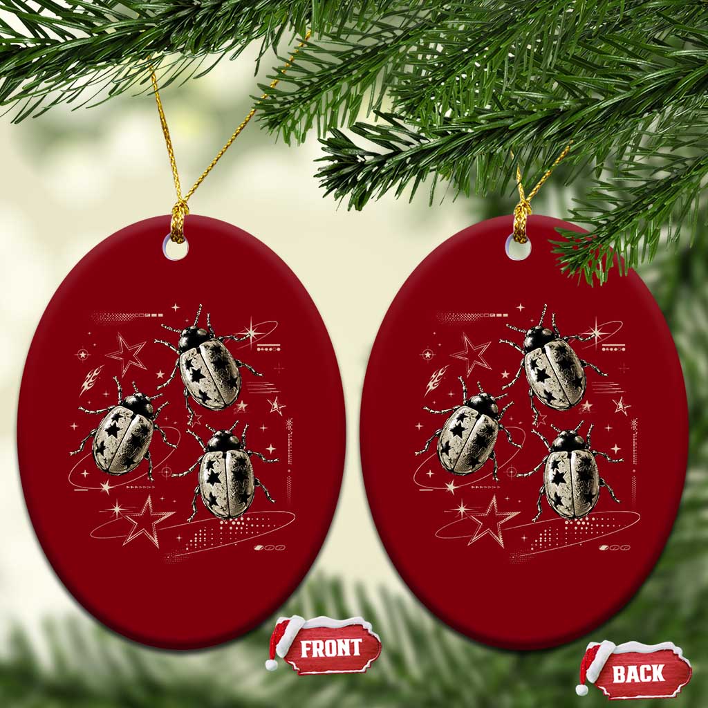 Cute Ladybug Y2k Grunge 2000s Alt 90s Vintage Star Dots Teen Ceramic Ornament