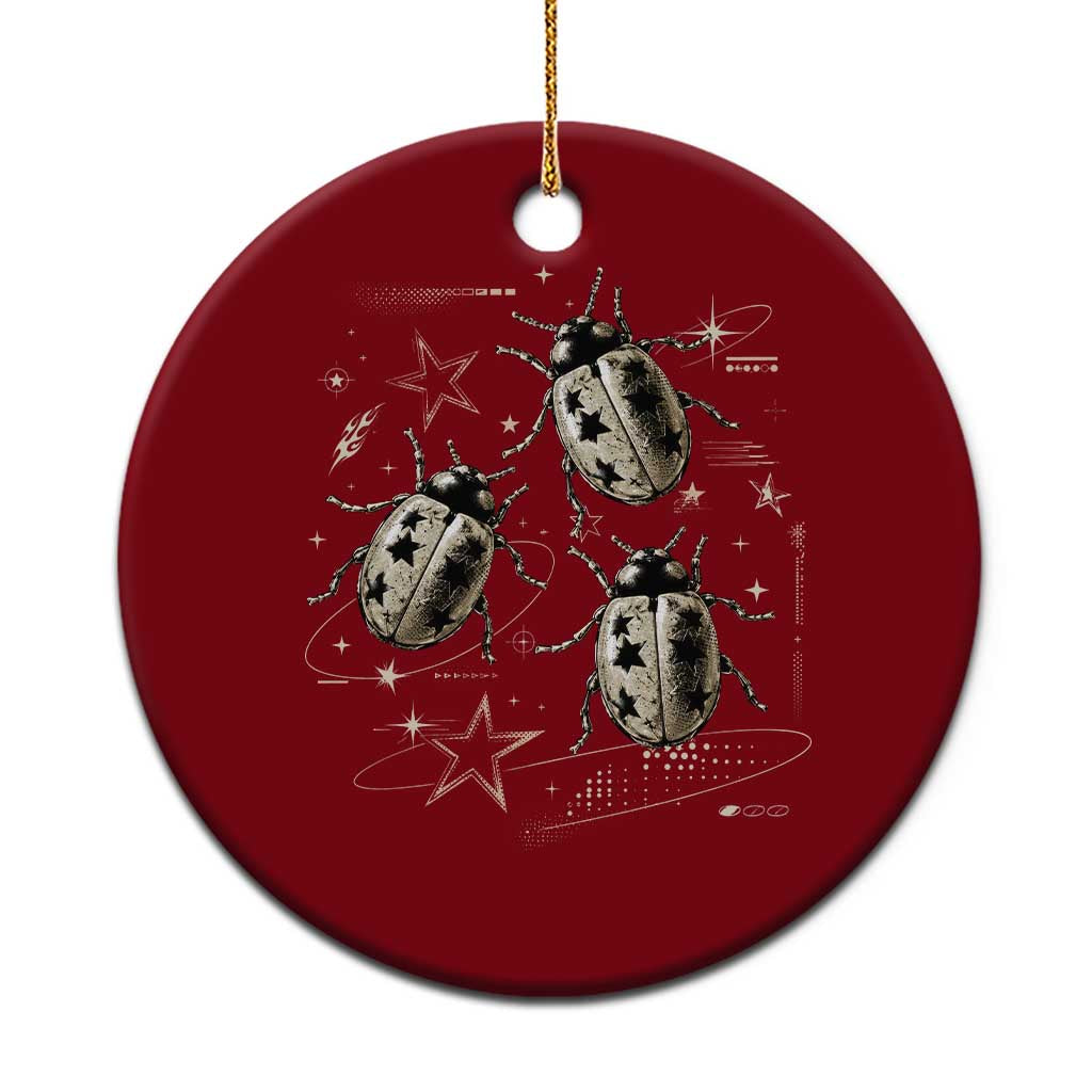 Cute Ladybug Y2k Grunge 2000s Alt 90s Vintage Star Dots Teen Ceramic Ornament