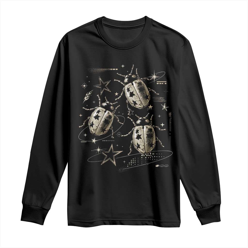 Cute Ladybug y2k Grunge 2000s Alt 90s Vintage Star Dots Teen Long Sleeve Shirt