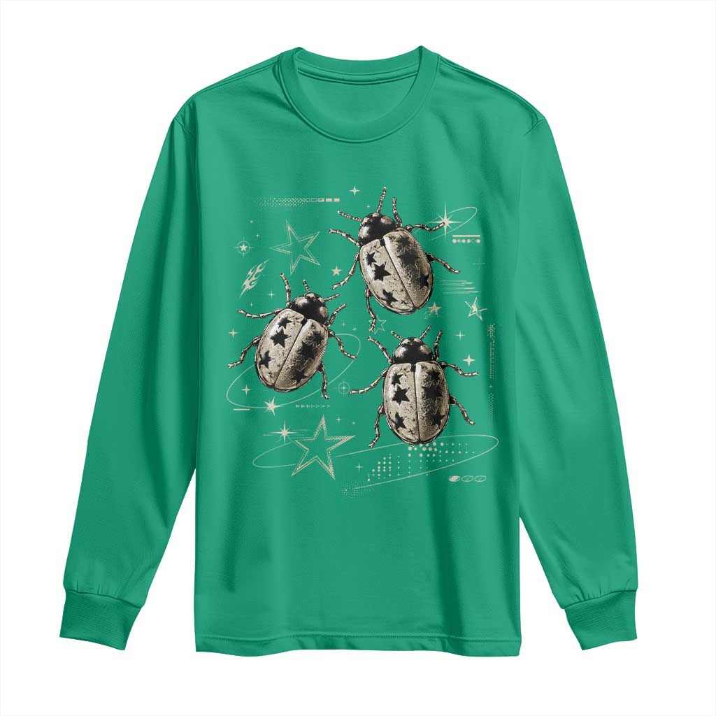 Cute Ladybug y2k Grunge 2000s Alt 90s Vintage Star Dots Teen Long Sleeve Shirt