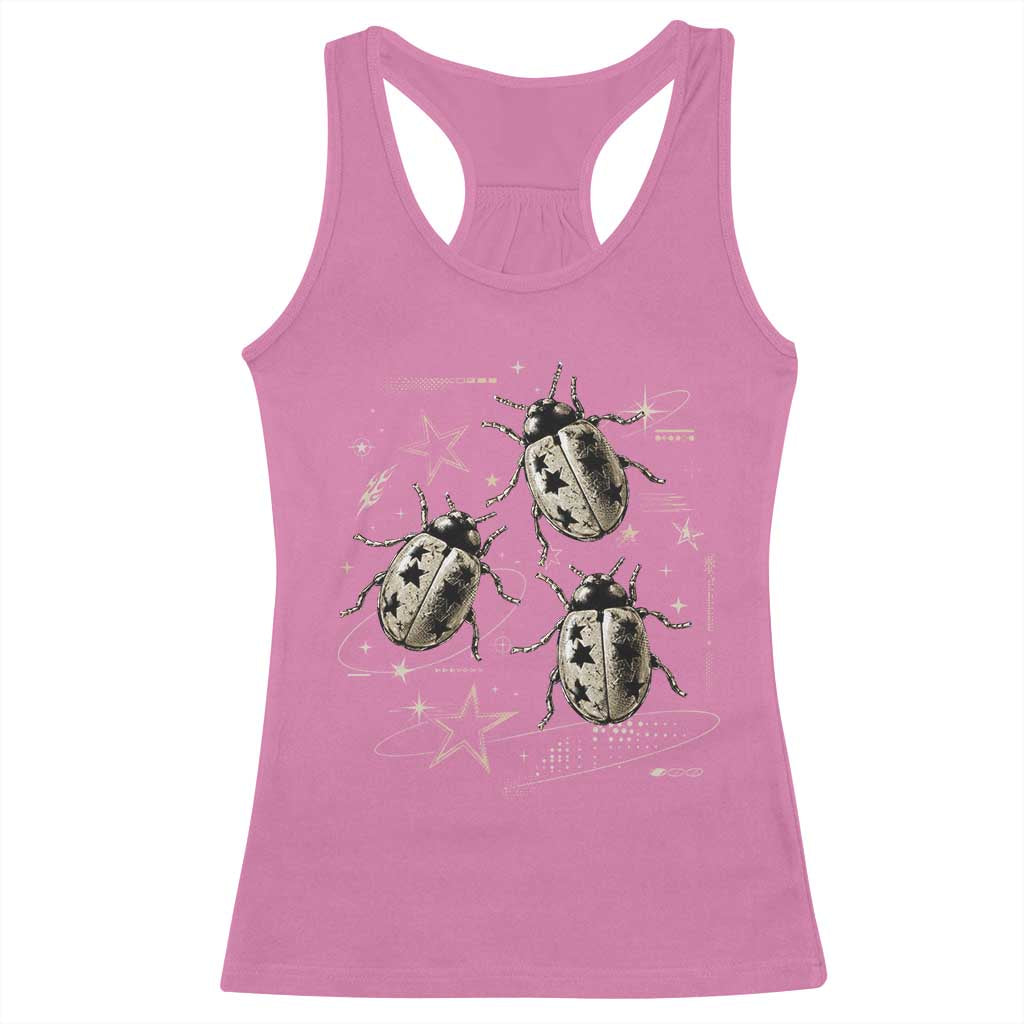 Cute Ladybug y2k Grunge 2000s Alt 90s Vintage Star Dots Teen Racerback Tank Top
