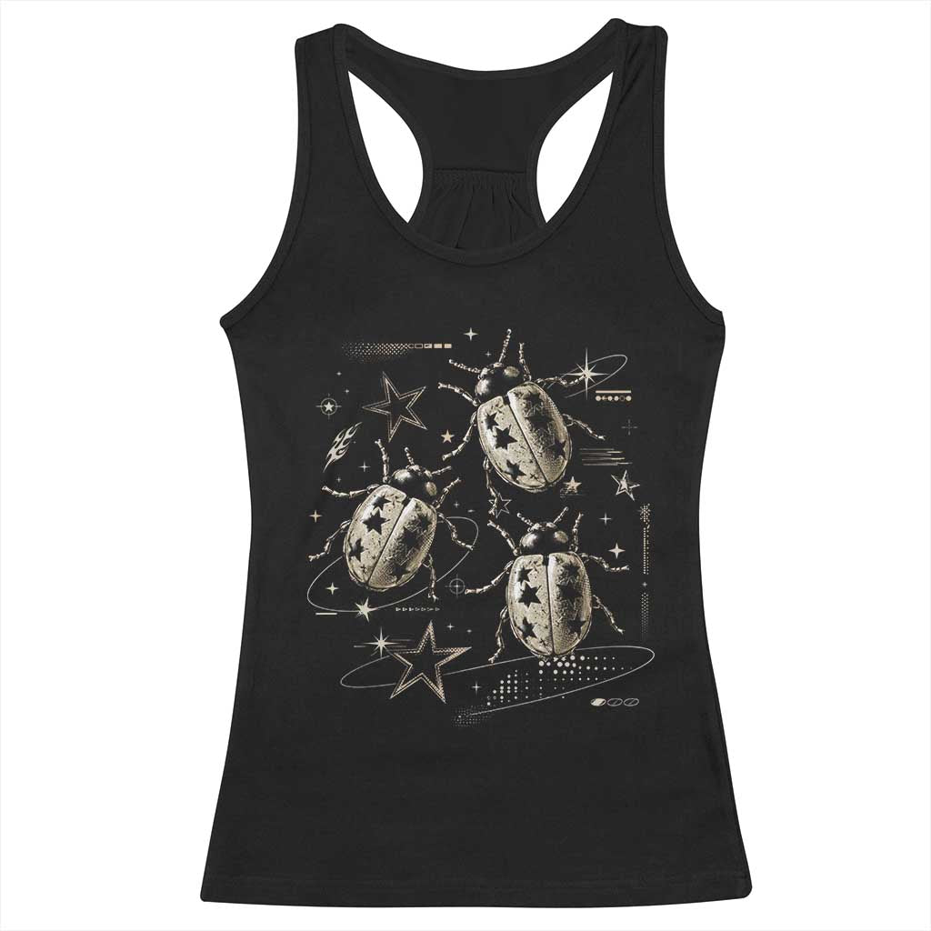 Cute Ladybug y2k Grunge 2000s Alt 90s Vintage Star Dots Teen Racerback Tank Top