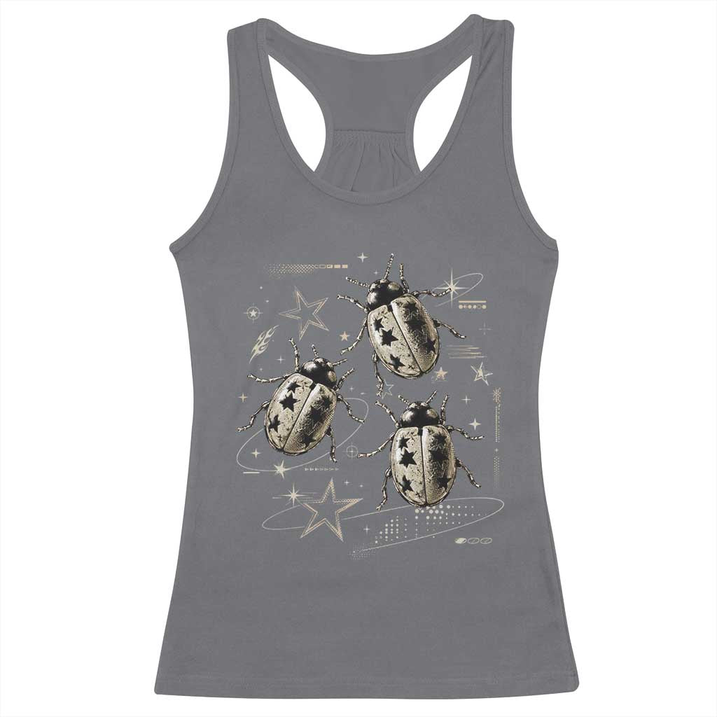 Cute Ladybug y2k Grunge 2000s Alt 90s Vintage Star Dots Teen Racerback Tank Top