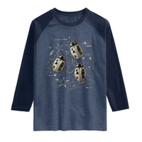 Cute Ladybug Y2k Grunge 2000s Alt 90s Vintage Star Dots Teen Raglan Shirt