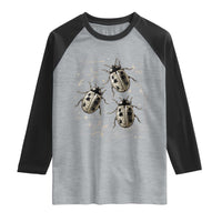 Cute Ladybug Y2k Grunge 2000s Alt 90s Vintage Star Dots Teen Raglan Shirt