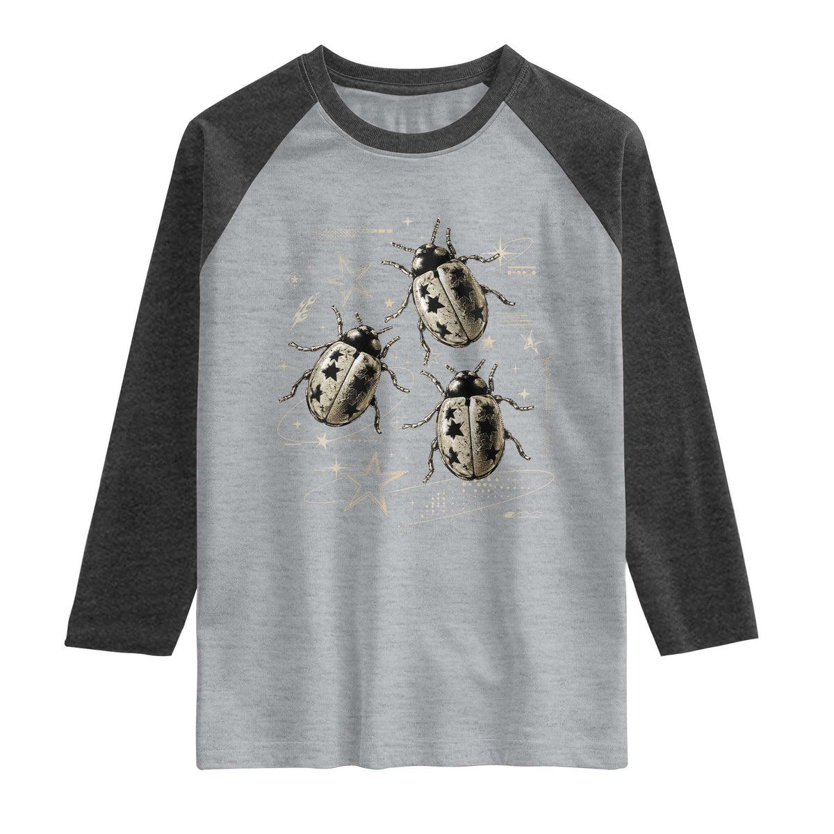 Cute Ladybug Y2k Grunge 2000s Alt 90s Vintage Star Dots Teen Raglan Shirt