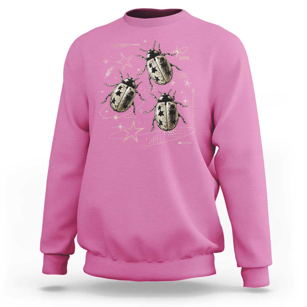 Cute Ladybug Y2k Grunge 2000s Alt 90s Vintage Star Dots Teen Sweatshirt