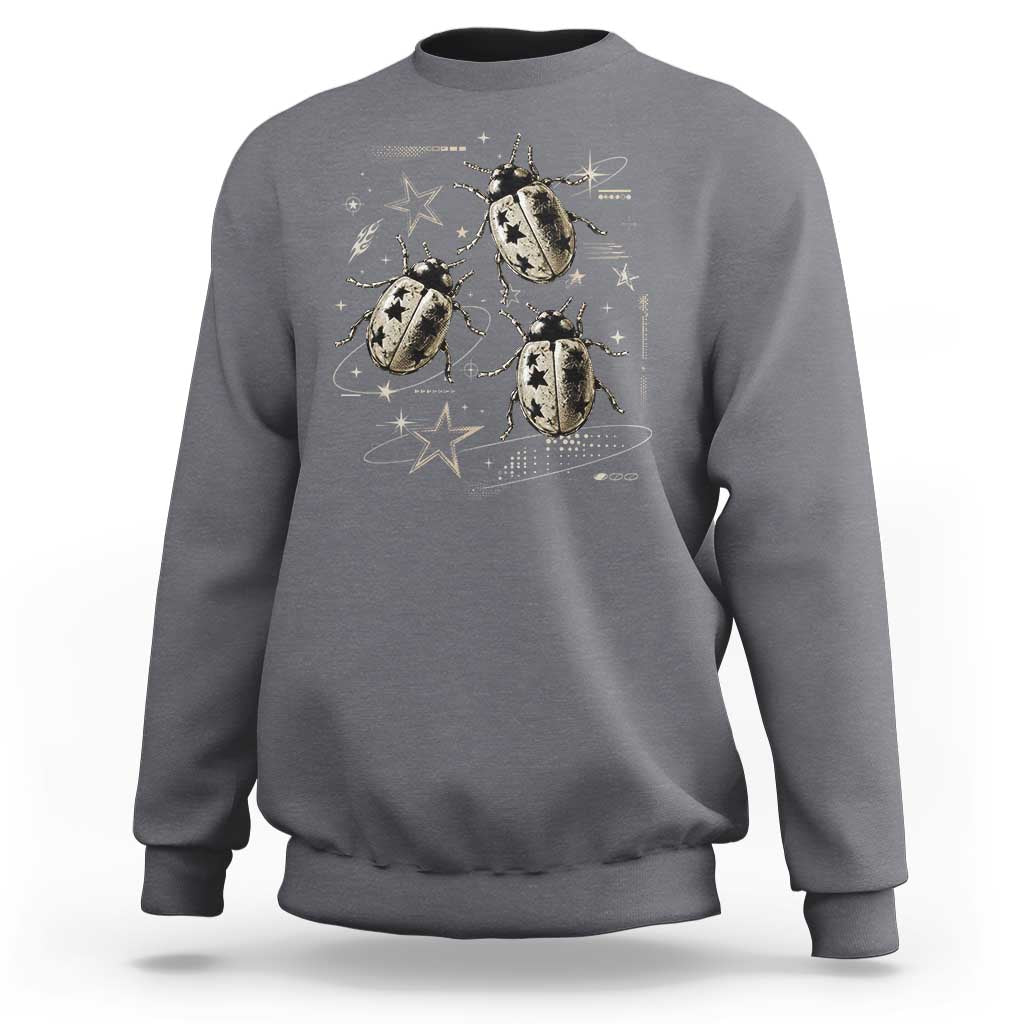 Cute Ladybug Y2k Grunge 2000s Alt 90s Vintage Star Dots Teen Sweatshirt