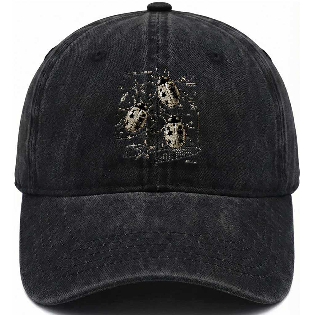 Cute Ladybug Y2k Grunge 2000s Alt 90s Vintage Star Dots Teen Washed Cotton Baseball Cap