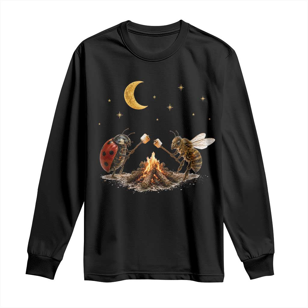 Bee And Ladybug Campfire Long Sleeve Shirt Cottagecore Gift