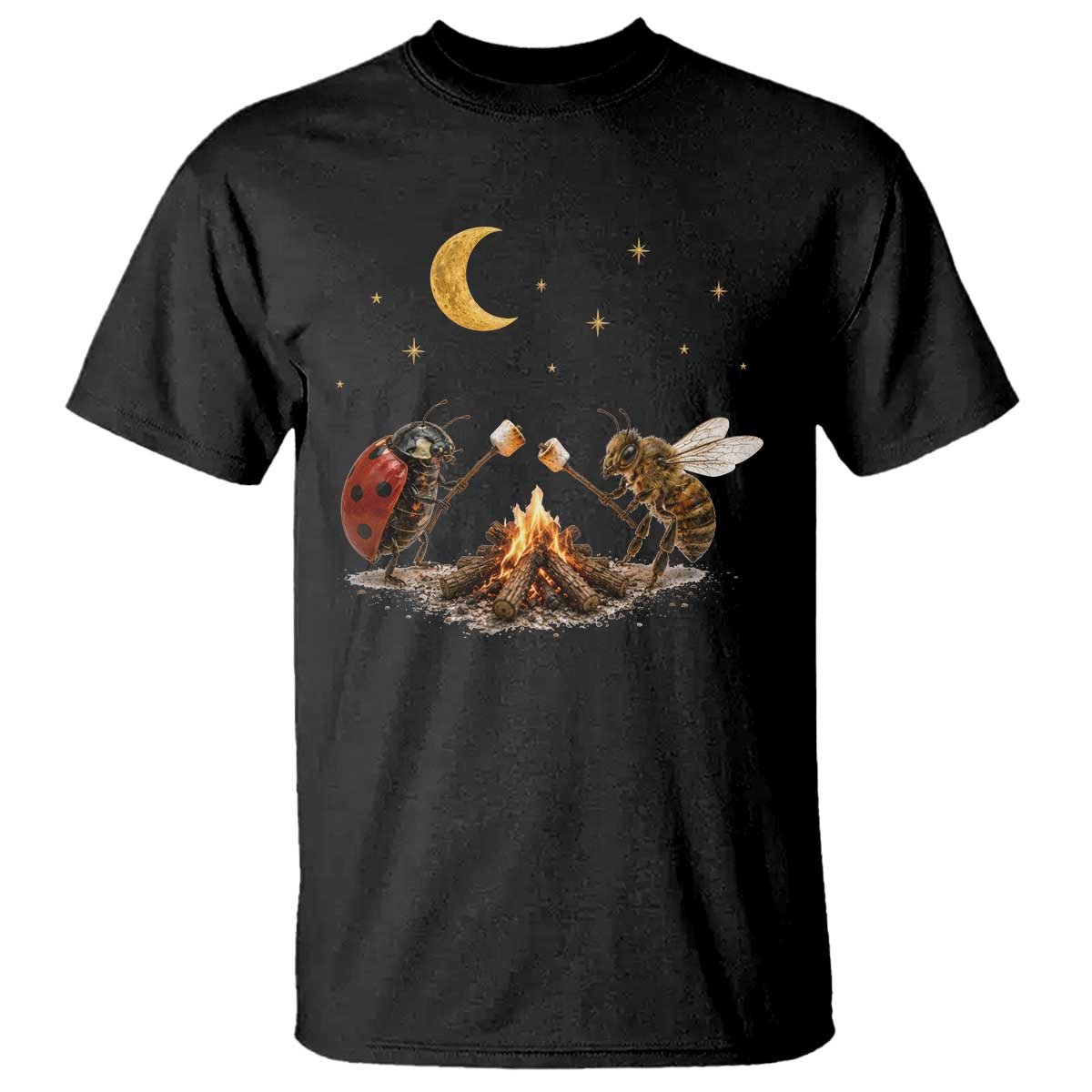 Bee And Ladybug Campfire T Shirt Cottagecore Gift