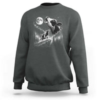 Cow Howling at Moon Vintage 90s Graphic Sweatshirt Retro Farm Animal Country Western Gift