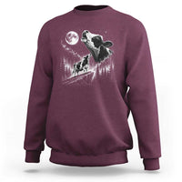 Cow Howling at Moon Vintage 90s Graphic Sweatshirt Retro Farm Animal Country Western Gift