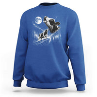 Cow Howling at Moon Vintage 90s Graphic Sweatshirt Retro Farm Animal Country Western Gift