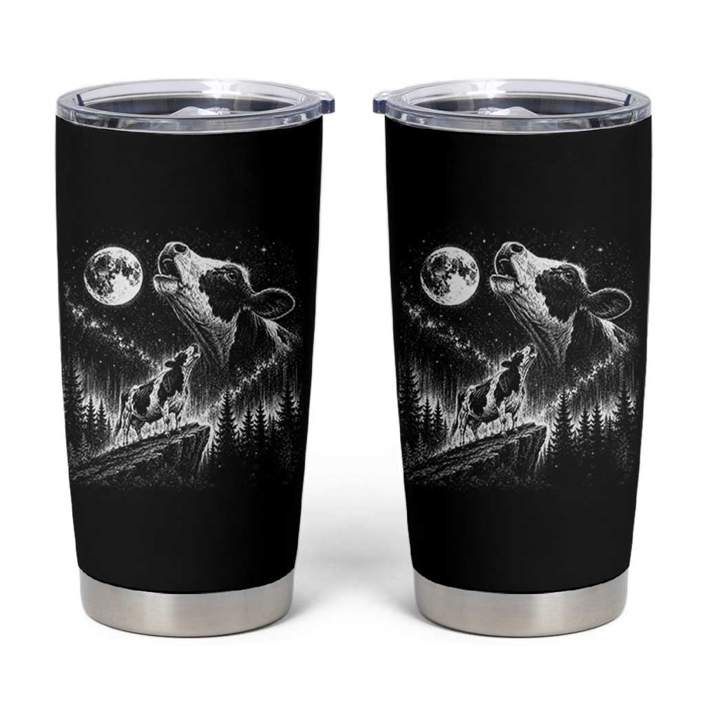 Cow Howling at Moon Vintage 90s Graphic Tumbler Cup Retro Farm Animal Country Western Gift