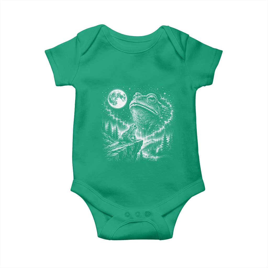 Frog Moon Baby Onesie Vintage 90s Frog Howling to Moon Parody Meme
