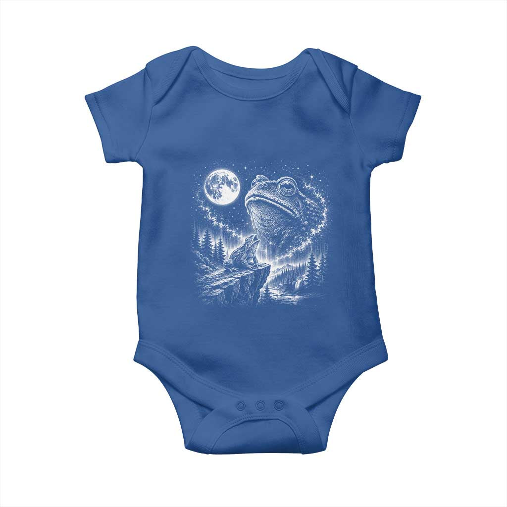 Frog Moon Baby Onesie Vintage 90s Frog Howling to Moon Parody Meme