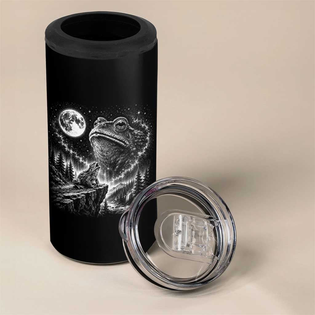 Frog Moon 4 in 1 Can Cooler Tumbler Vintage 90s Frog Howling to Moon Parody Meme