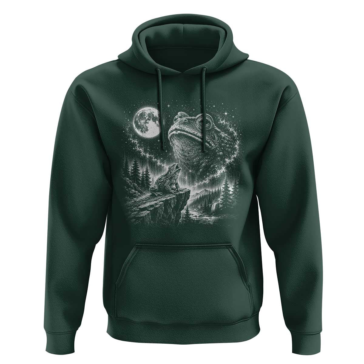 Frog Moon Hoodie Vintage 90s Frog Howling to Moon Parody Meme