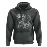 Frog Moon Hoodie Vintage 90s Frog Howling to Moon Parody Meme