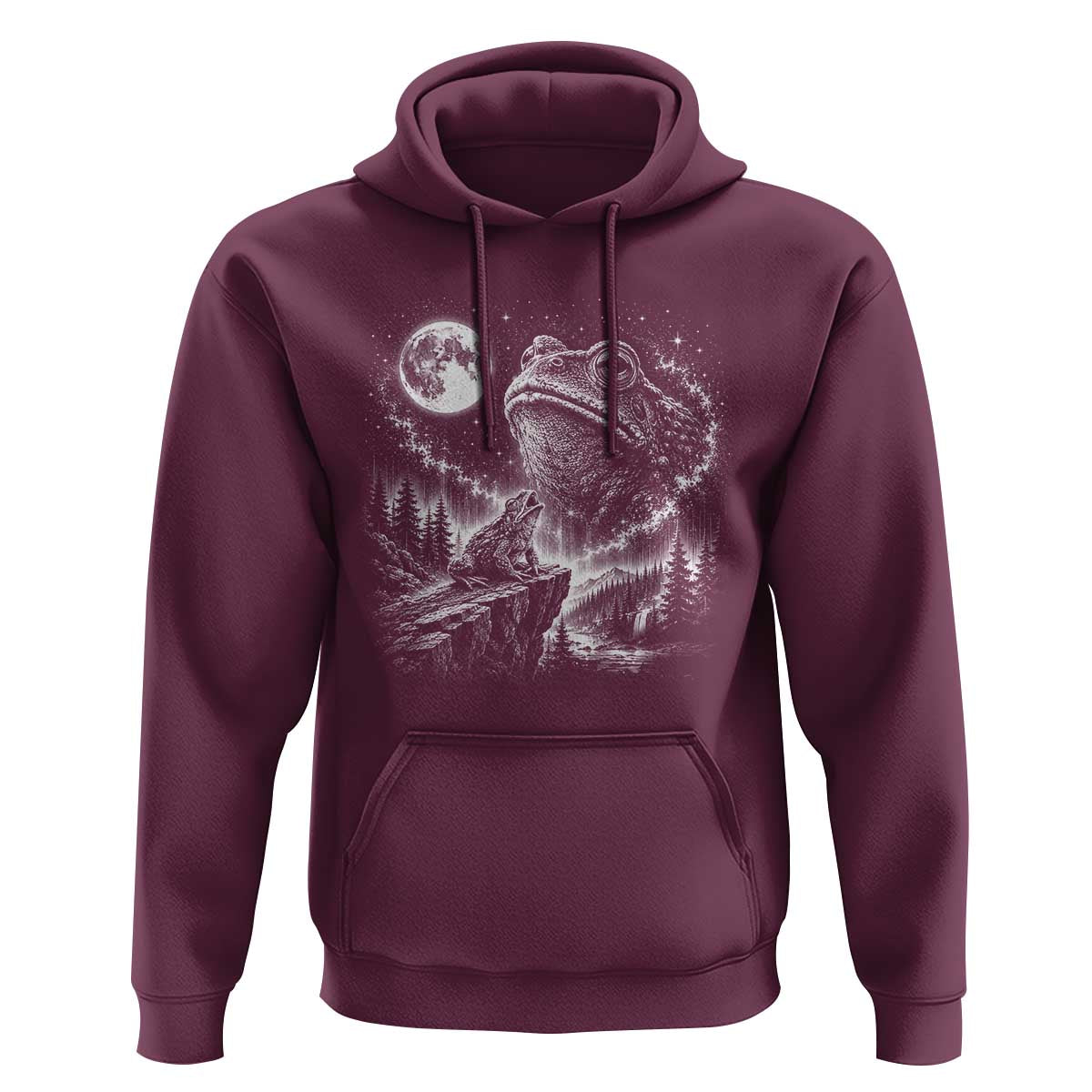 Frog Moon Hoodie Vintage 90s Frog Howling to Moon Parody Meme