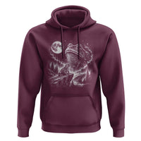 Frog Moon Hoodie Vintage 90s Frog Howling to Moon Parody Meme