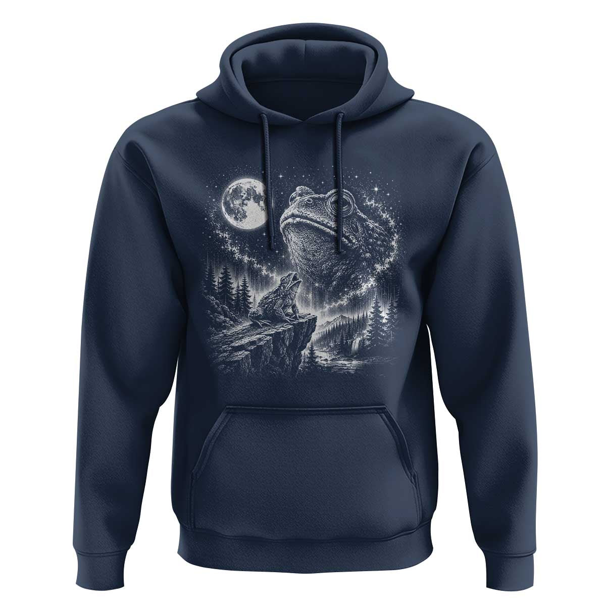 Frog Moon Hoodie Vintage 90s Frog Howling to Moon Parody Meme