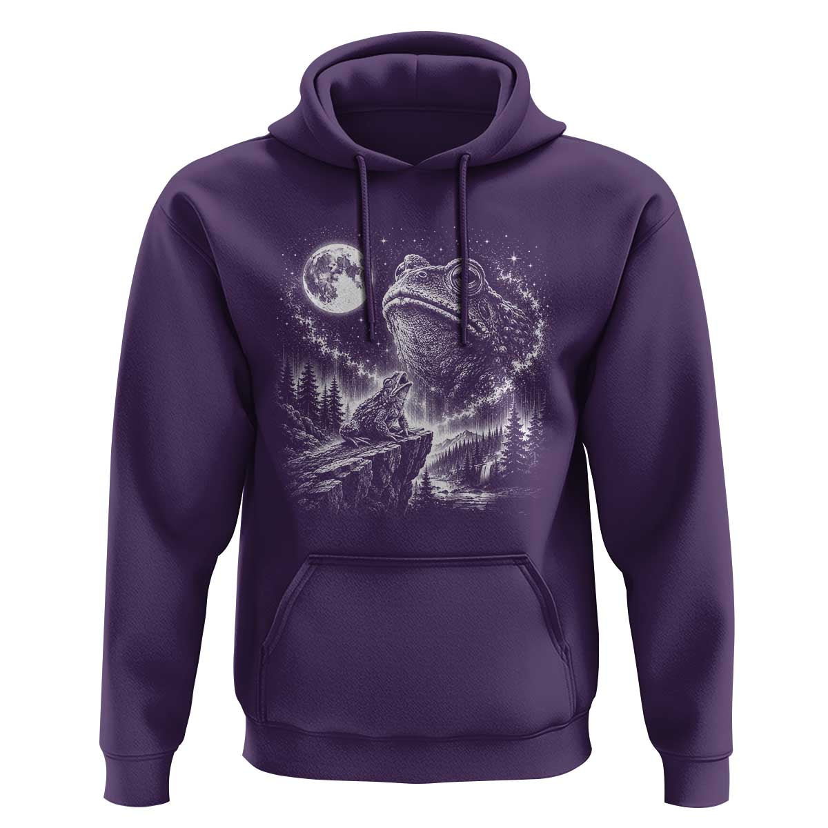 Frog Moon Hoodie Vintage 90s Frog Howling to Moon Parody Meme