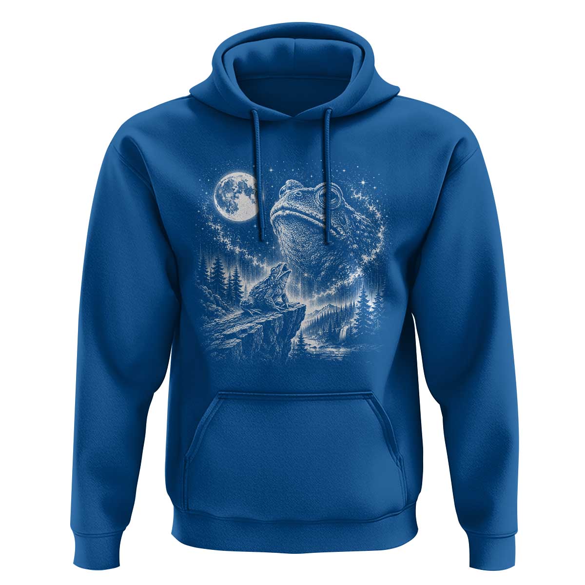 Frog Moon Hoodie Vintage 90s Frog Howling to Moon Parody Meme