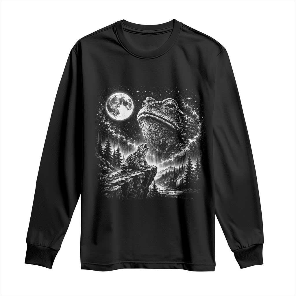 Frog Moon Long Sleeve Shirt Vintage 90s Frog Howling to Moon Parody Meme