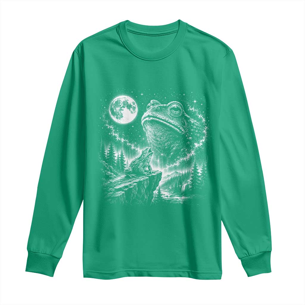 Frog Moon Long Sleeve Shirt Vintage 90s Frog Howling to Moon Parody Meme