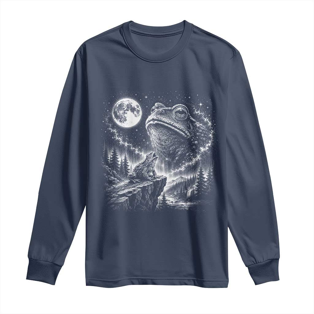 Frog Moon Long Sleeve Shirt Vintage 90s Frog Howling to Moon Parody Meme
