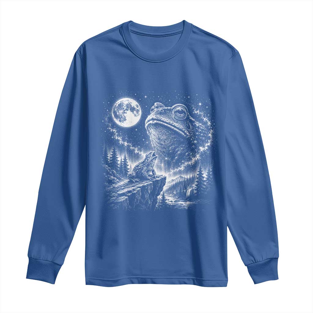 Frog Moon Long Sleeve Shirt Vintage 90s Frog Howling to Moon Parody Meme
