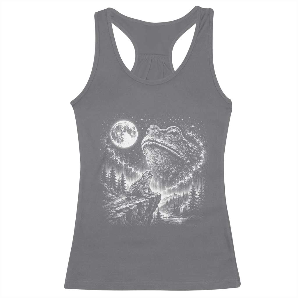 Frog Moon Racerback Tank Top Vintage 90s Frog Howling to Moon Parody Meme