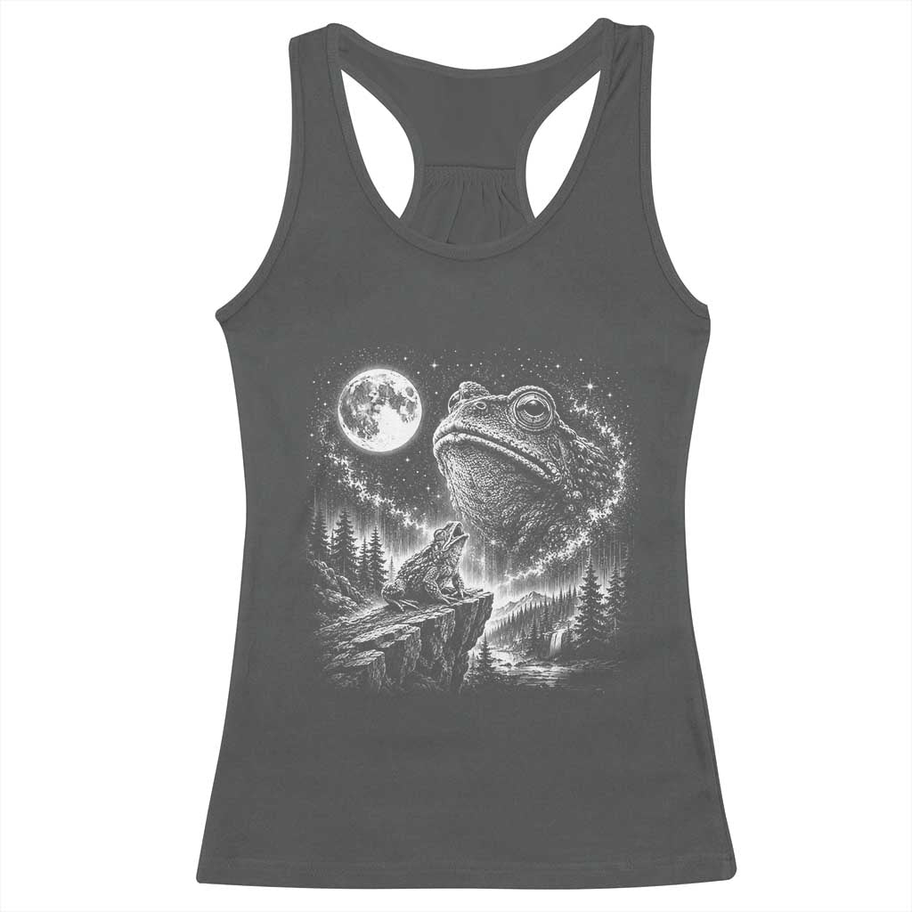Frog Moon Racerback Tank Top Vintage 90s Frog Howling to Moon Parody Meme