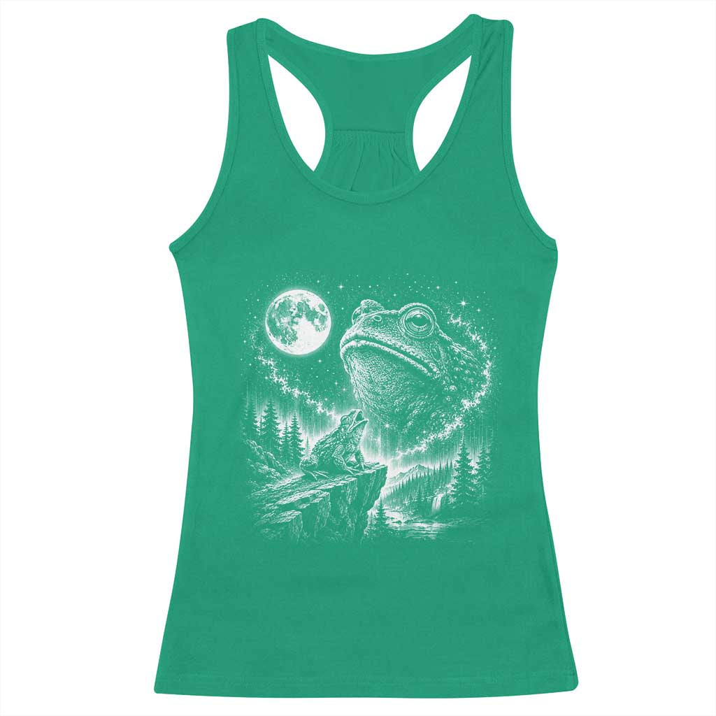 Frog Moon Racerback Tank Top Vintage 90s Frog Howling to Moon Parody Meme