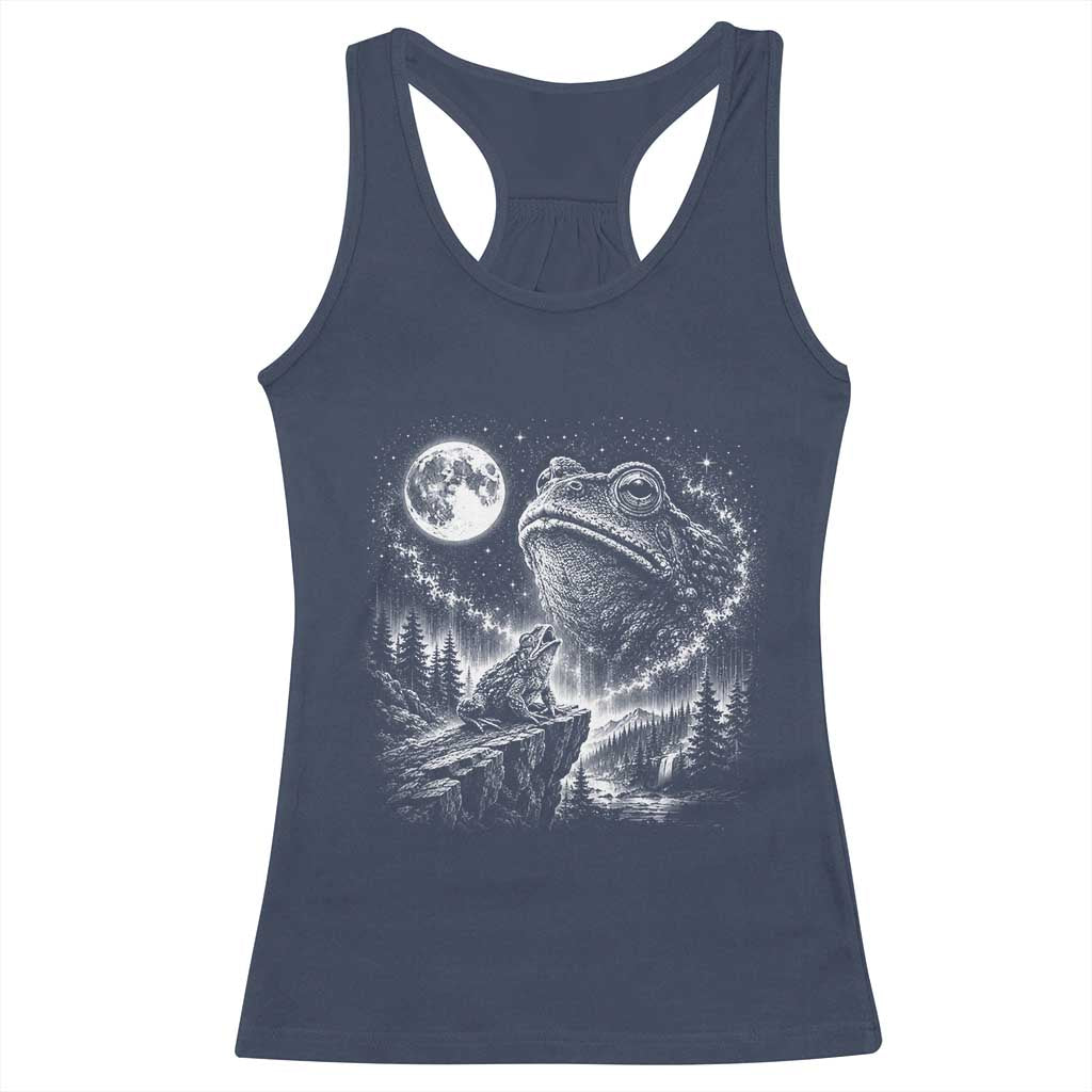 Frog Moon Racerback Tank Top Vintage 90s Frog Howling to Moon Parody Meme