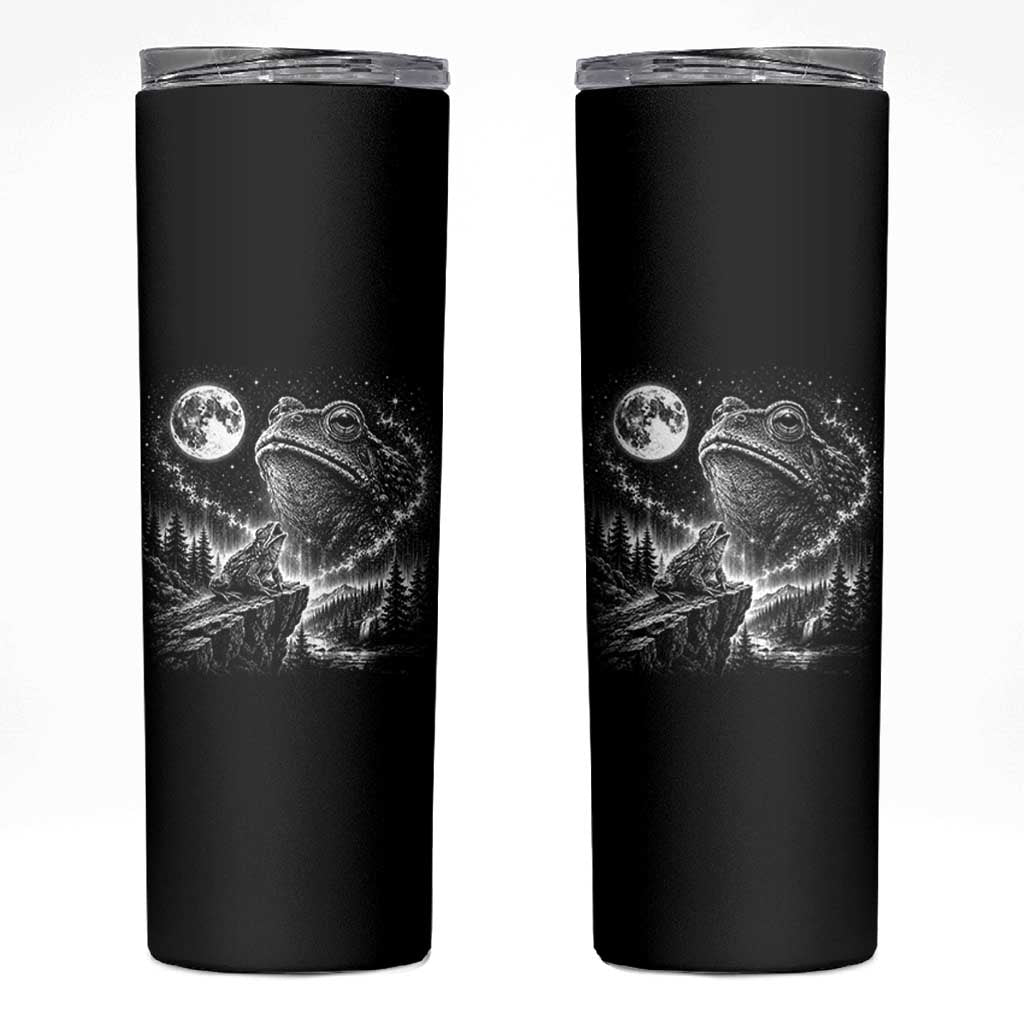 Frog Moon Skinny Tumbler Vintage 90s Frog Howling to Moon Parody Meme